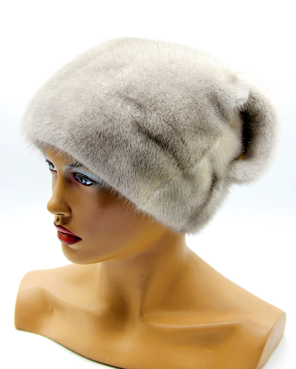Женская норковая шапка "Волна" сапфир. - фото 1 - id-p10103276