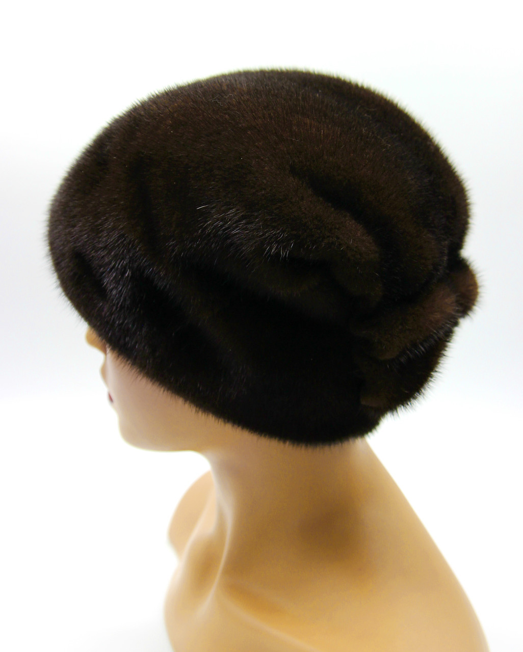 Шапка меховая женская "Буратино с бантом" коричневая - фото 1 - id-p8141371