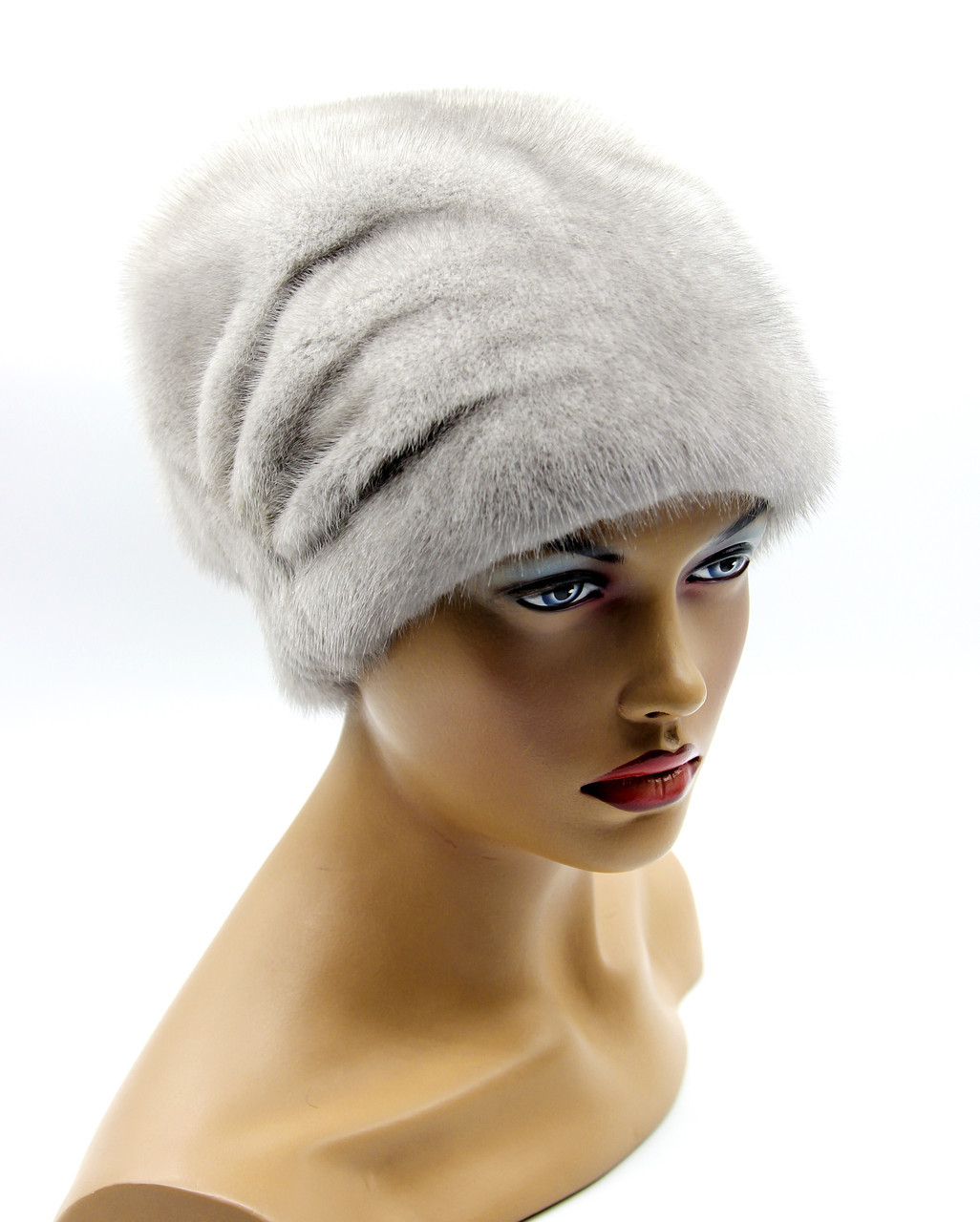 Норковая женская шапка "Козачок с довязом" сапфир. - фото 1 - id-p8141519
