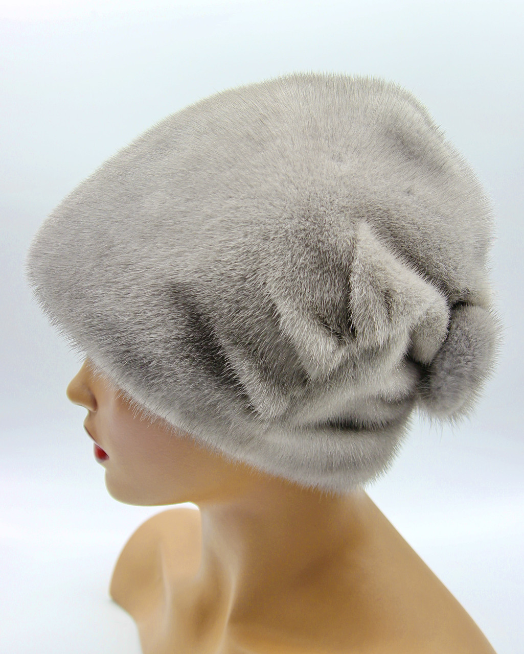 Женская норковая шапка "Веер" одна рюш (сапфир). - фото 1 - id-p10103301