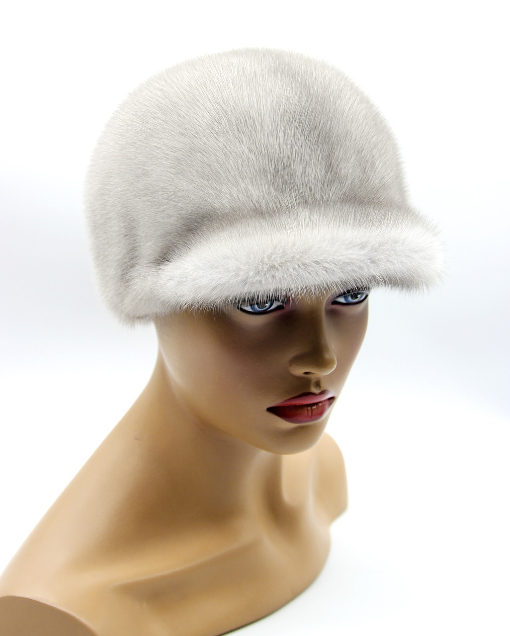 Норковая женская кепка "Кепи" (сапфир). - фото 1 - id-p10103335