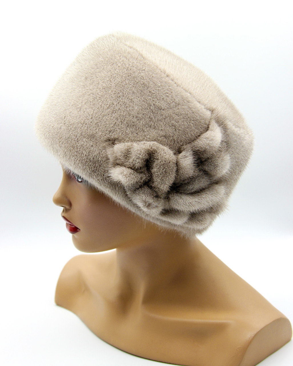 Женская норковая шапка кубанка "Долли" сапфир. - фото 1 - id-p8141350