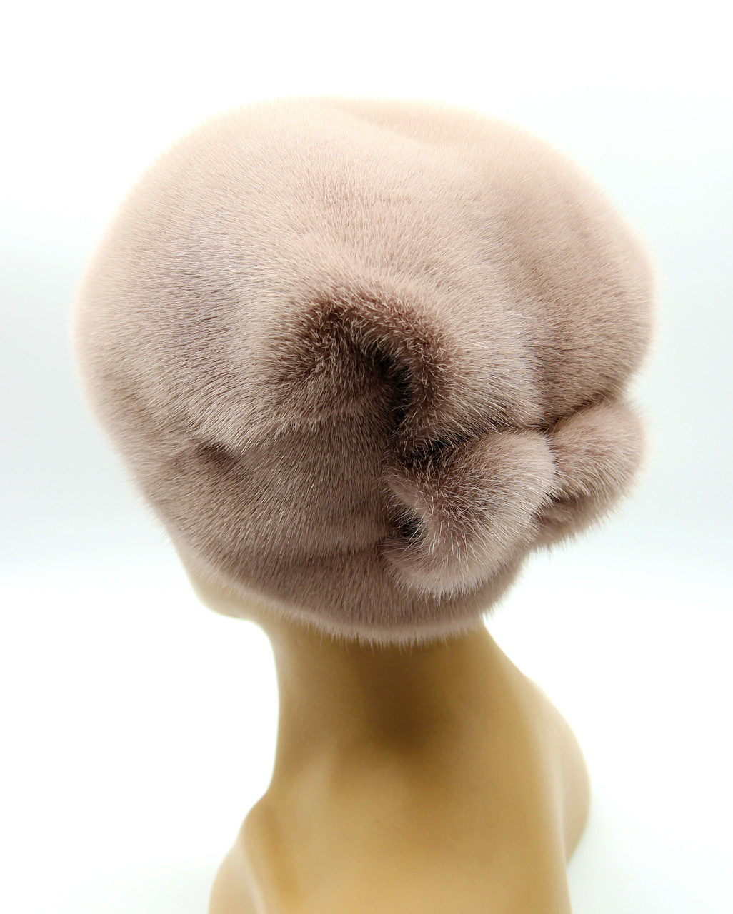 Норковая женская зимняя шапка "Буратино с бантом" (кофе с молоком). - фото 1 - id-p10103373