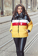 Стильная молодежная осенне-зимняя непромокаемая куртка с большим воротом, батал большие размеры