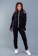 Зимний женский спортивный костюм: кофта с капюшоном и штаны, реплика Adidas, большие размеры батал