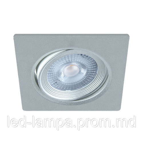 Потолочный светодиодный светильник, Strühm Poland, 5W, 3000K, пластик, квадратный, серебряный, MONI LED D - фото 1 - id-p10106203