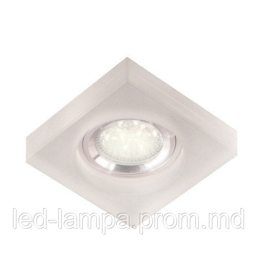 Потолочный светильник/корпус, Strühm Poland, встраиваемый, квадратный, матовое стекло/хром, 1хGU10, ADEL LED D - фото 1 - id-p10109947