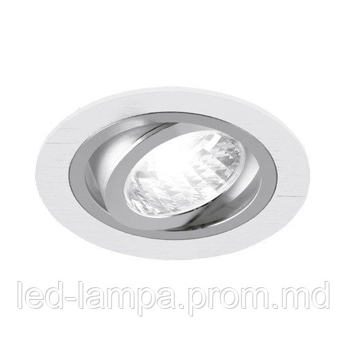 Потолочный светильник/корпус, Strühm Poland, встроенный, алюминий, круглый, белый/хром, 1хGU10, ALUM C - фото 1 - id-p10109960