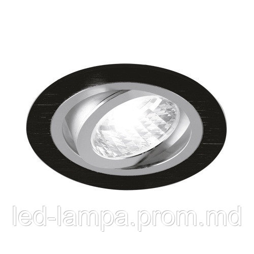Потолочный светильник/корпус, Strühm Poland, встроенный, алюминий, круглый, чёрный/хром, 1хGU10, ALUM C - фото 1 - id-p10109962