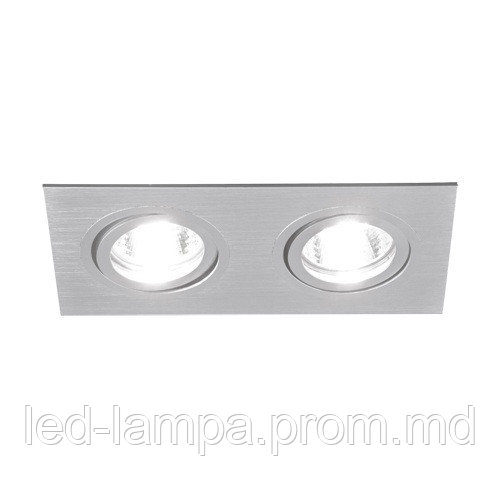 Потолочный светильник/корпус, Strühm Poland, встроенный, алюминий, квадратный, серебряный, 2хGU10, ALUM L - фото 1 - id-p10109968