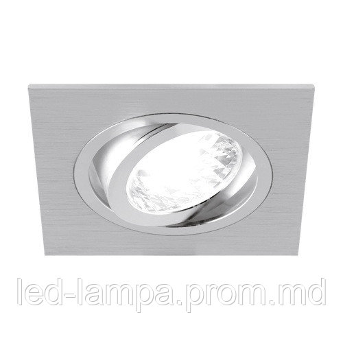 Потолочный светильник/корпус, Strühm Poland, встроенный, квадратный, серебряный, 1хGU10, ALUM D - фото 1 - id-p10109974