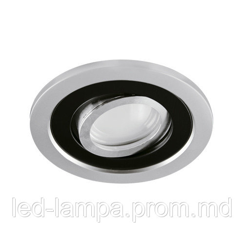 Потолочный светильник/корпус, Strühm Poland, встроенный, круглый, серебряный/чёрный, 1хGU10, BORYS C - фото 1 - id-p10110904