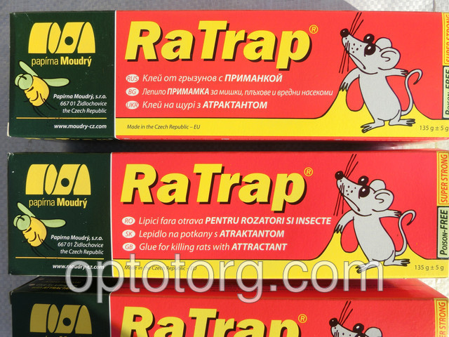 Клей от мышей и крыс с приманкой Ратрап RaTrap 135 г Чехия оригинал - фото 1 - id-p10117342