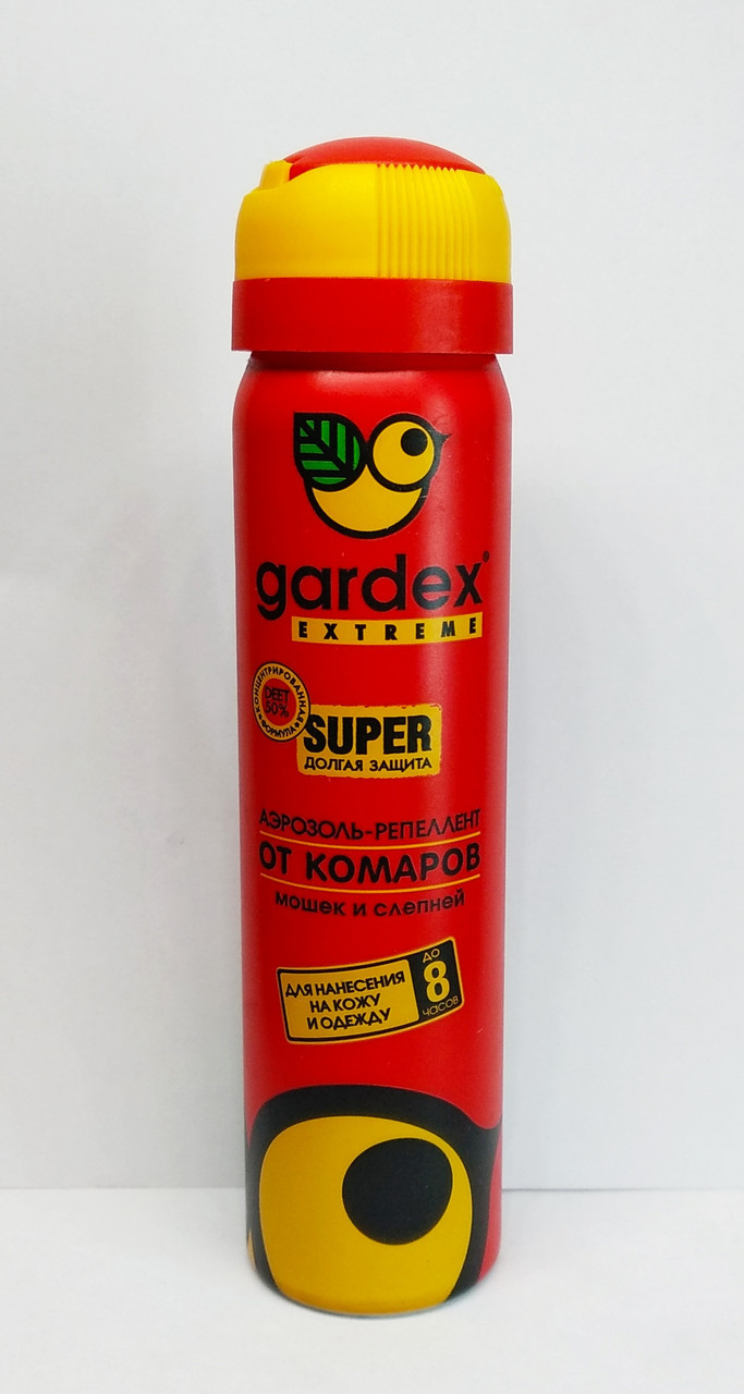 Аэрозоль Гардекс экстрим супер Gardex Extreem super 8 часов от комаров мошек слепней 80 мл - фото 1 - id-p10117411