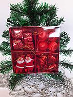 Новогодние игрушки на елку Набор Рождественский 4в1 красный