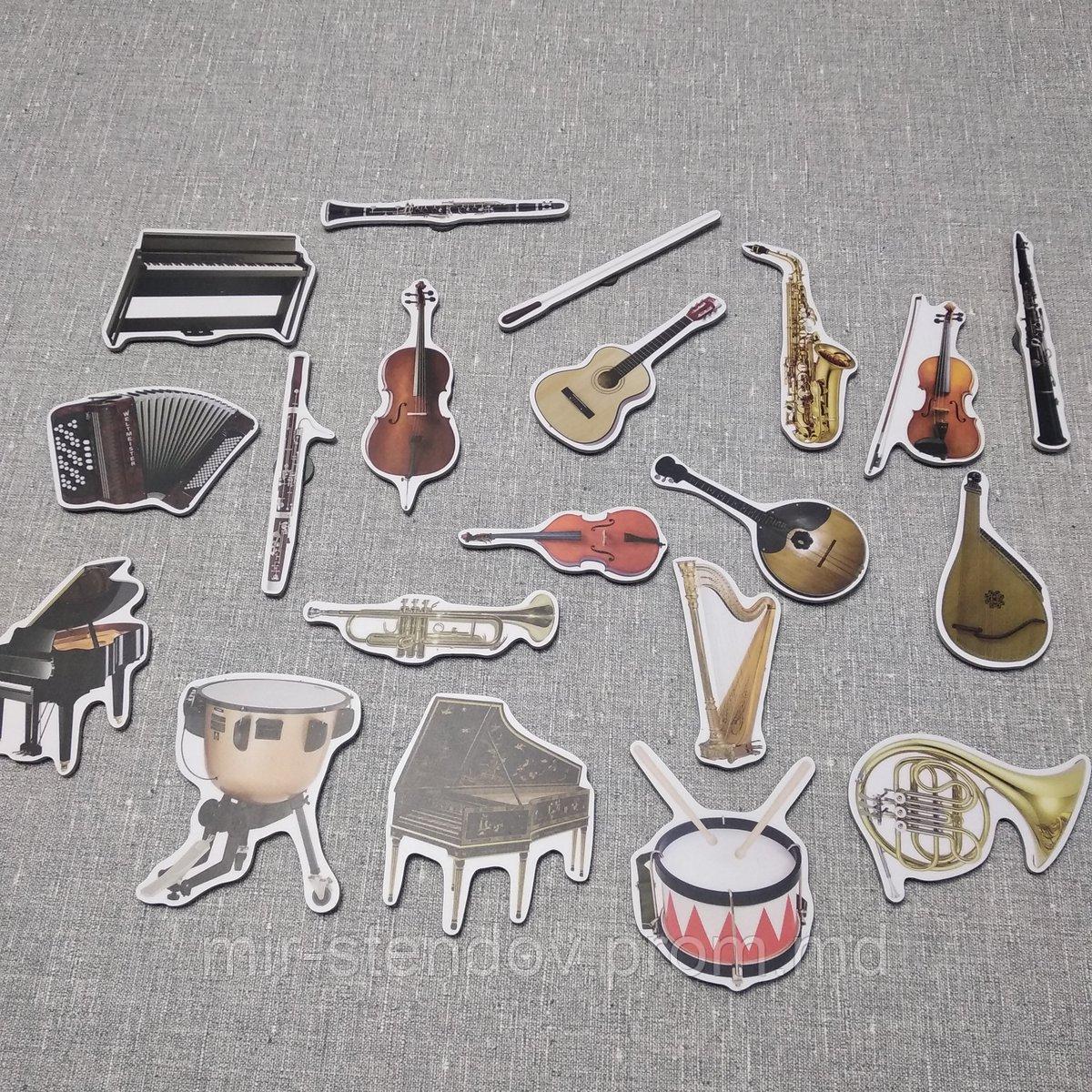 Набор развивающих магнитов "Музыкальные инструменты" 8 см - фото 1 - id-p10117749