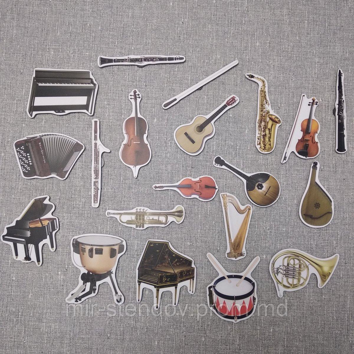 Набор развивающих магнитов "Музыкальные инструменты" 10 см - фото 1 - id-p10117750