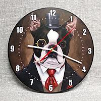 Настенные часы "Бостонский Терьер". Круглые