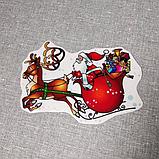 Дед Мороз и олени. Декоративная наклейка, фото 2