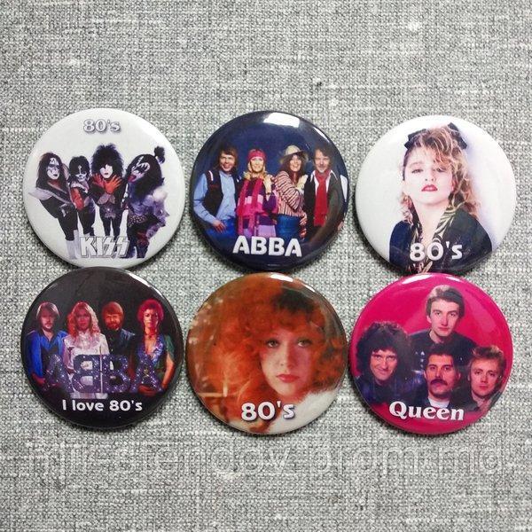 Коллекция значков с изображением музыкальных групп и исполнителей 80-х - фото 1 - id-p10107918