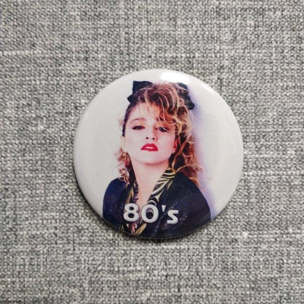 Коллекция значков с изображением музыкальных групп и исполнителей 80-х 50 мм, Мадонна - фото 1 - id-p10107921