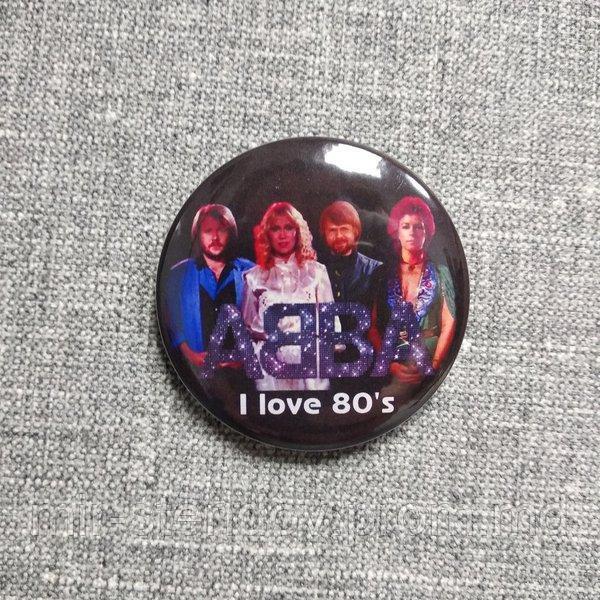 Коллекция значков с изображением музыкальных групп и исполнителей 80-х 50 мм, група АВВА, 20 лет спустя - фото 1 - id-p10107931