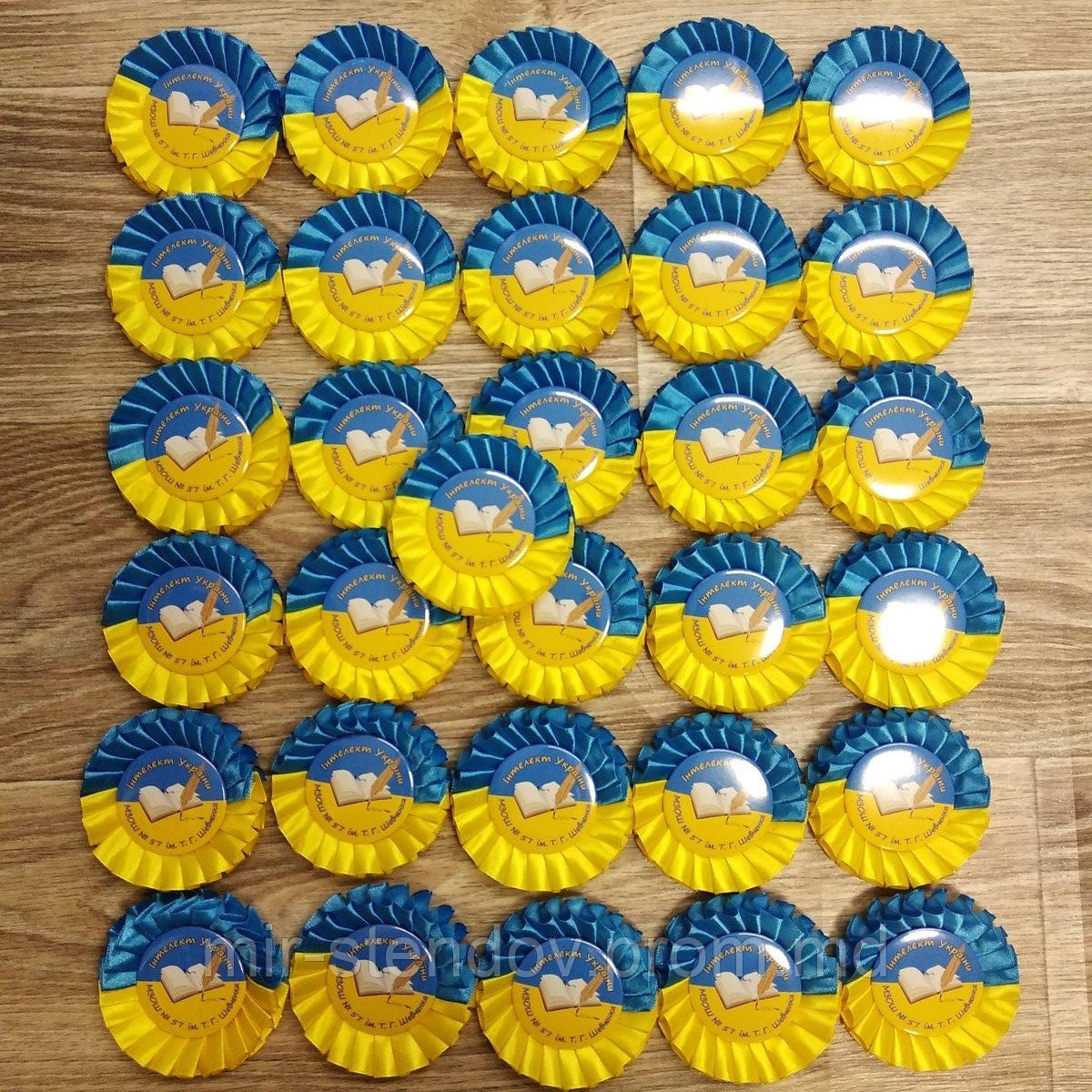 Значок Інтелект України із розеткою синьо-жовтою, фото 1