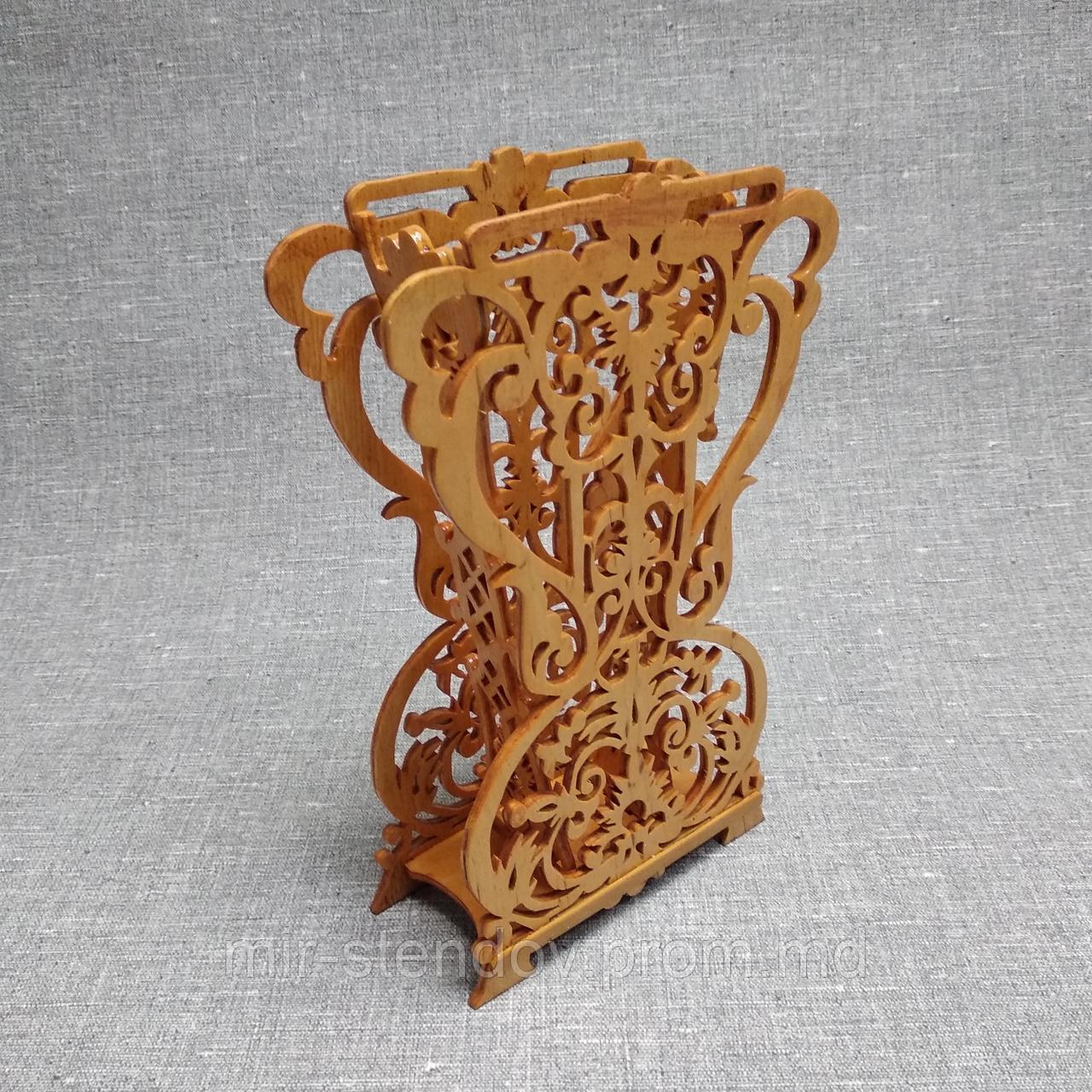 Декоративная подставка для ручек. Изделие из дерева, фото 1