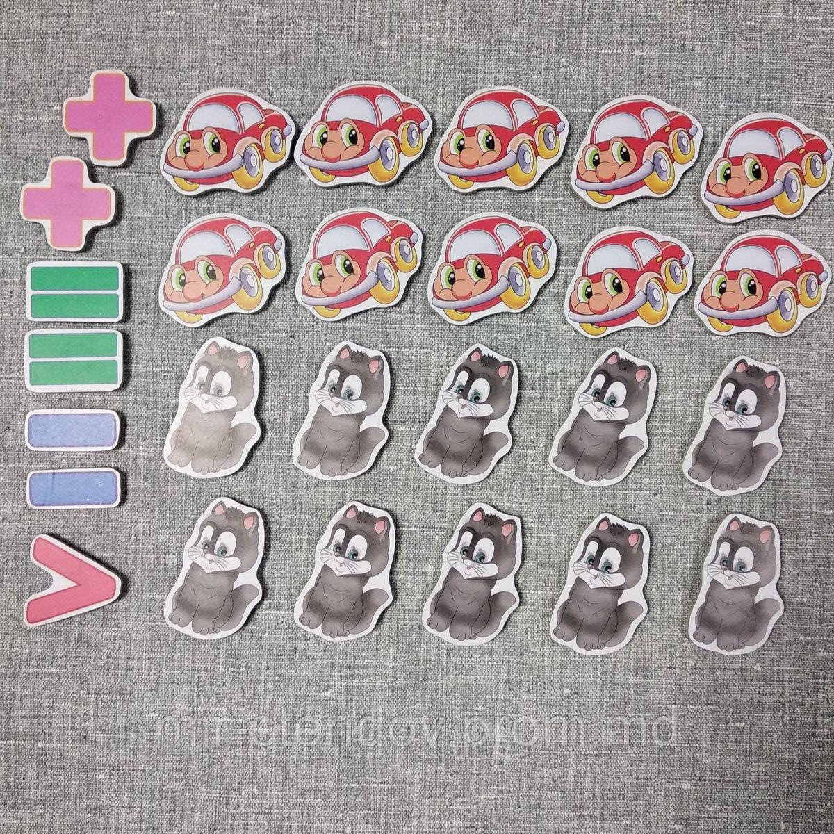 Магнитная математика Машинки и Котята, фото 1