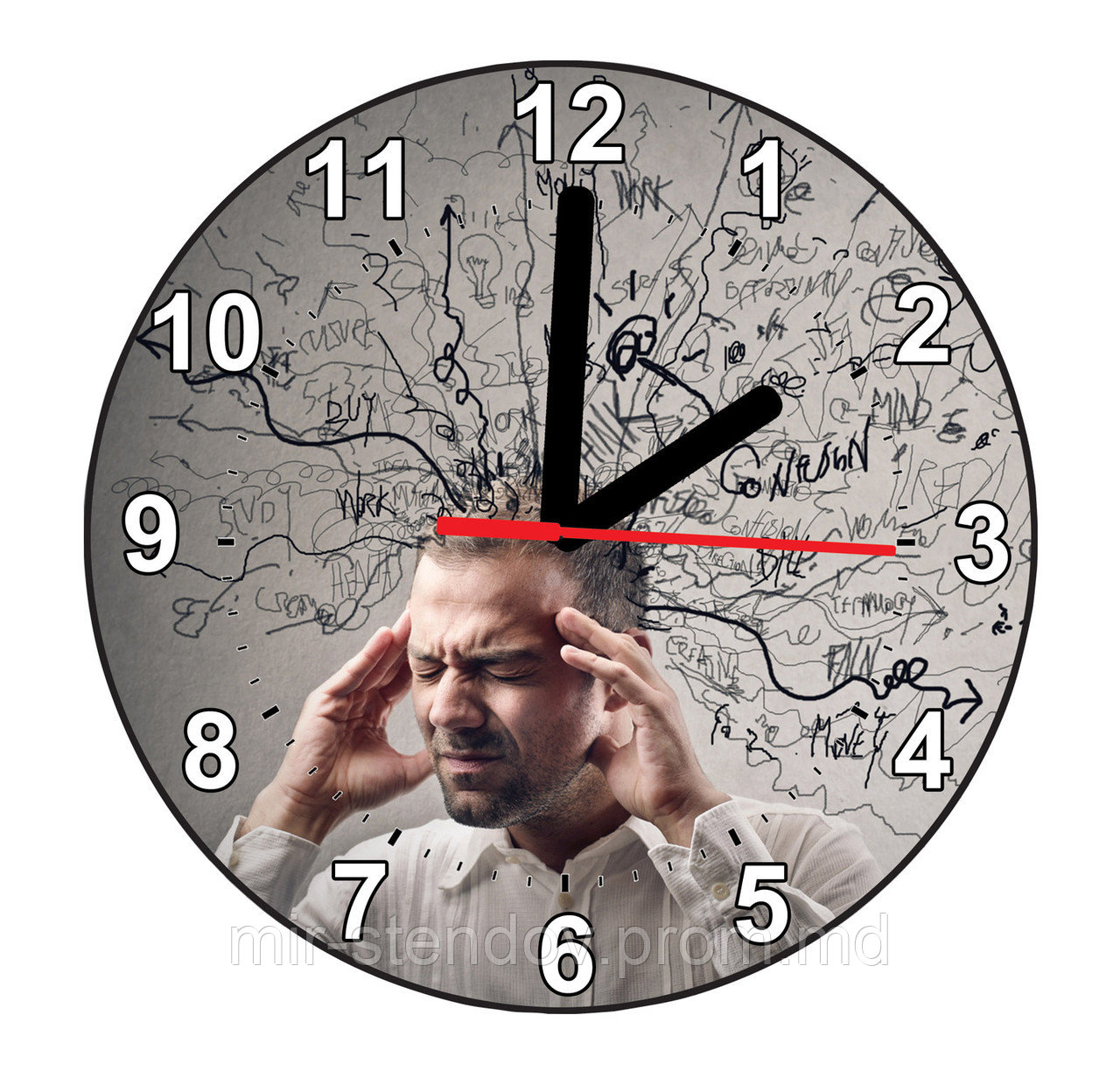Настенные часы "Головная боль". Круглые, фото 1