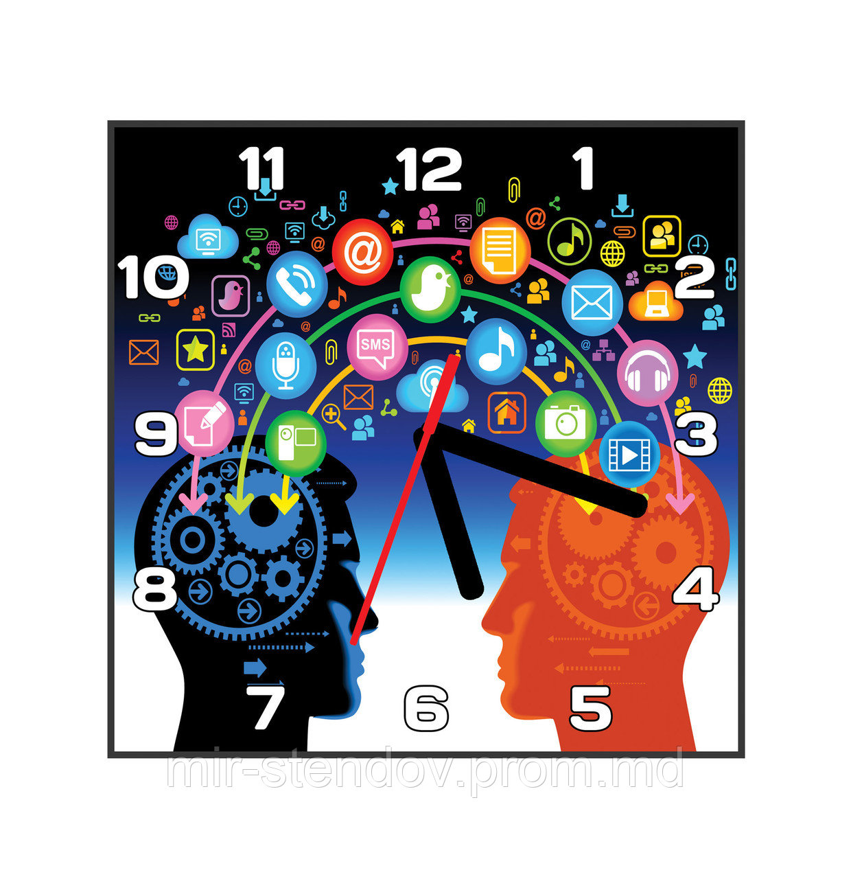 Настенные часы "Коммуникация". Квадратные, фото 1