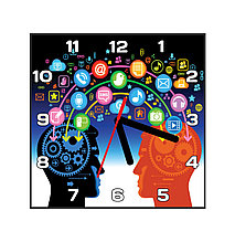 Настенные часы "Коммуникация". Квадратные