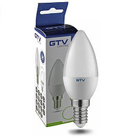 Светодиодная LED лампа GTV, 5W, E14, свеча, 3000К тёплое свечение.