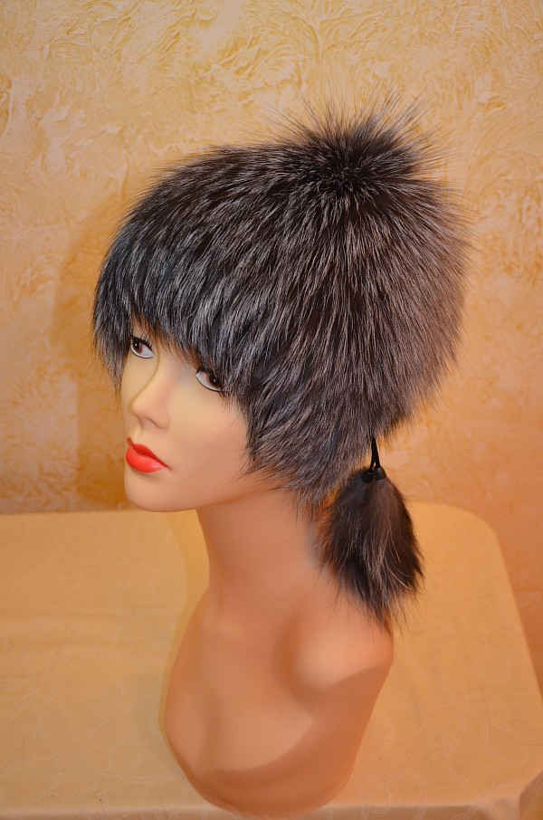 Шапка женская, парик чернобурка - фото 1 - id-p10123701
