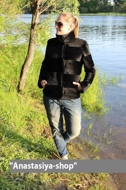 Курточка из стриженной нутрии "Роя", длина 65 см - фото 1 - id-p10123982