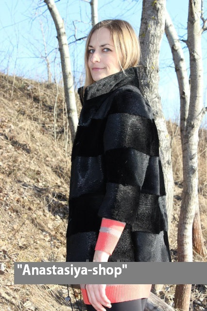 Курточка из стриженной нутрии "Нео",рукав 3/4, длина 65 см - фото 1 - id-p10123984