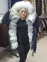 Модная парка с мехом арктической лисы в наличии 46-48 размер