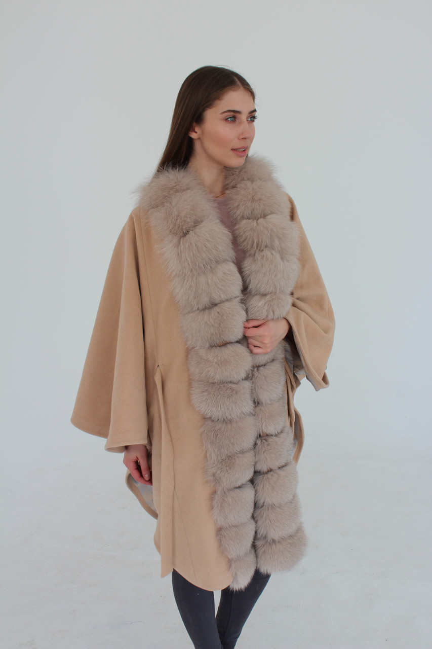 Кашемировое пальто с мехом песца - фото 1 - id-p10127267