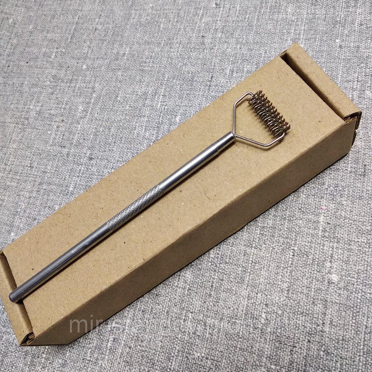 Зонд логопедический Ёжик с металлической ручкой, фото 1