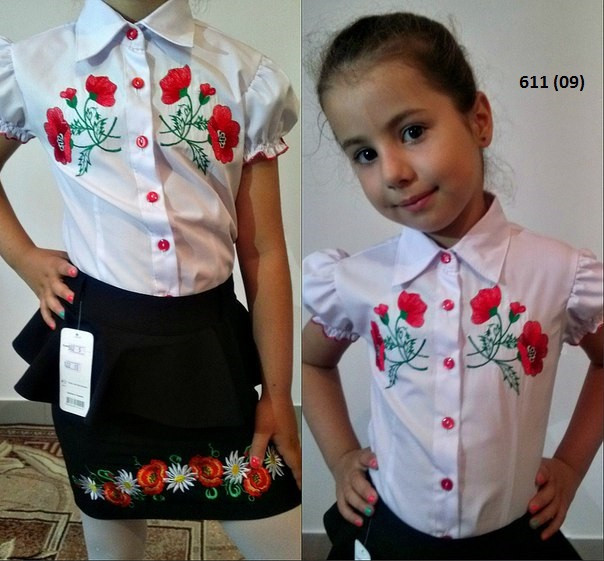 Блузка детская вышиванка 611 (09) - фото 1 - id-p10132569