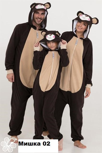 Пижама на деток комбинезон теплый мишка кигуруми от 110 до 128 код - 02.1 - фото 1 - id-p10133056