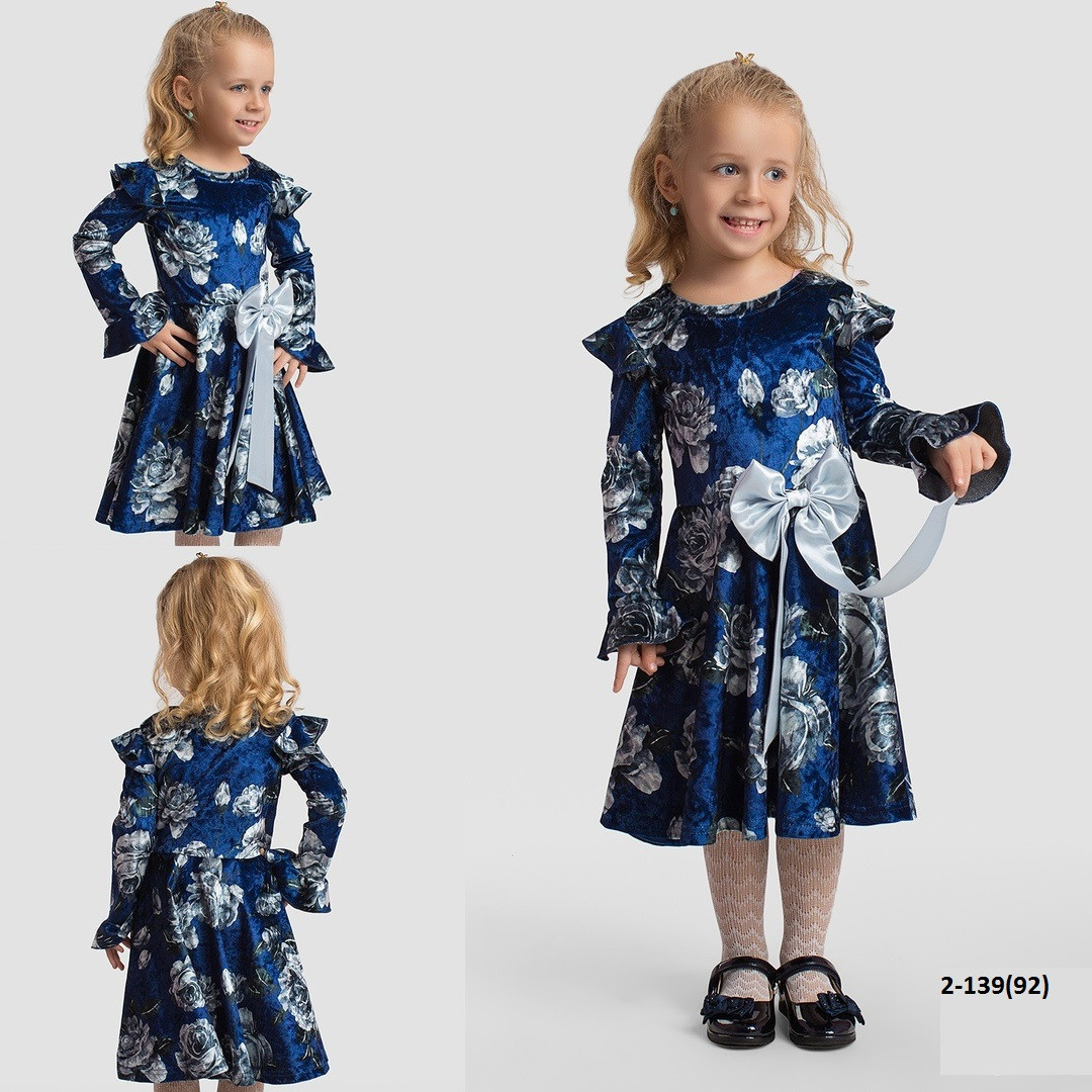 Детское платье с цветочным принтом 2-139(92) - фото 1 - id-p10133152