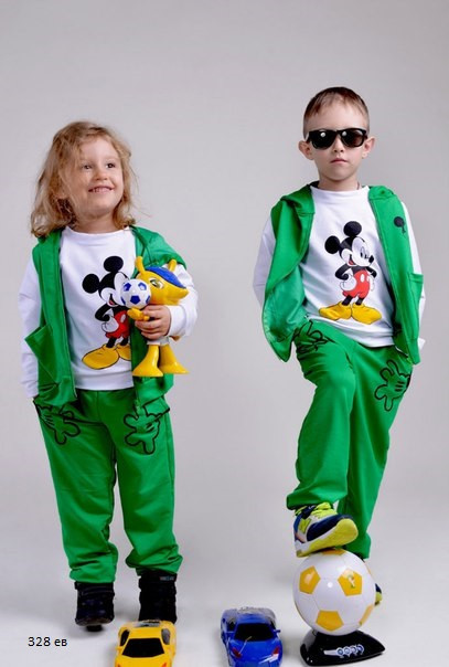 Спортивный костюм тройка детский 328 ев - фото 1 - id-p10133536