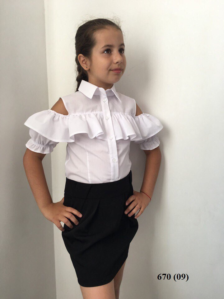 Блузка на девочку школьная 670 (09) - фото 1 - id-p10133582