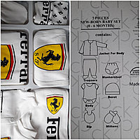 Комплект детский Ferrari 0-6 месяцев 7 в 1