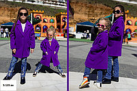 Детское пальто в стиле oversize из кашемира на подкладке 5-135 ан