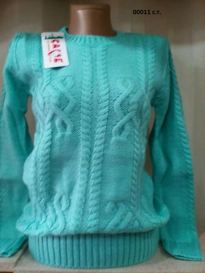 Вязаный свитер с косами женский 00011 с.т. - фото 1 - id-p10135607