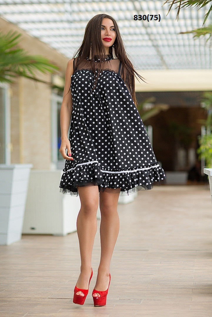Женское летнее платье в горошек 830(75) - фото 1 - id-p10135929
