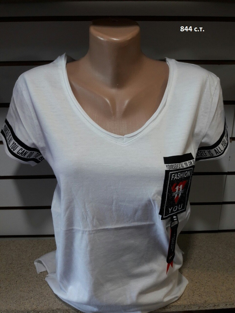 Женская футболка с нашивками 844 с.т. - фото 1 - id-p10136228