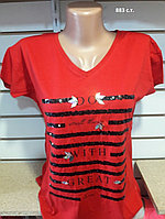 Женская футболка с пайеткой 883 с.т.